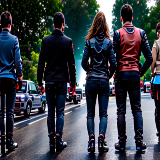 125_A motorcycle stands in front of three people on a sidewalk..png